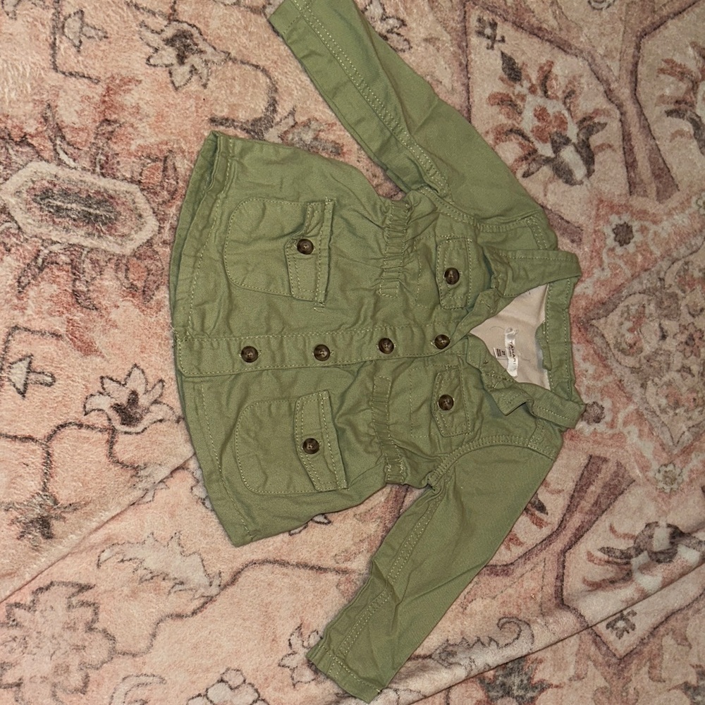 Tahari Green Button-Up Jacket 2T